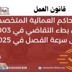 المحاكم العمالية: من بطء 2003 إلى سرعة 2025